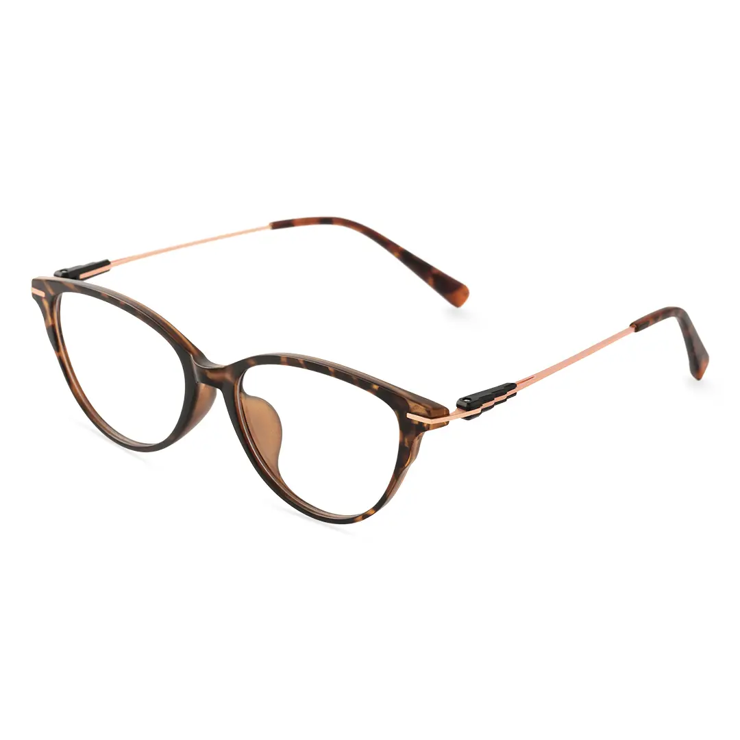 Angle view of Vagan cat eye tr90 eyeglasses CR0072409 in tortoise