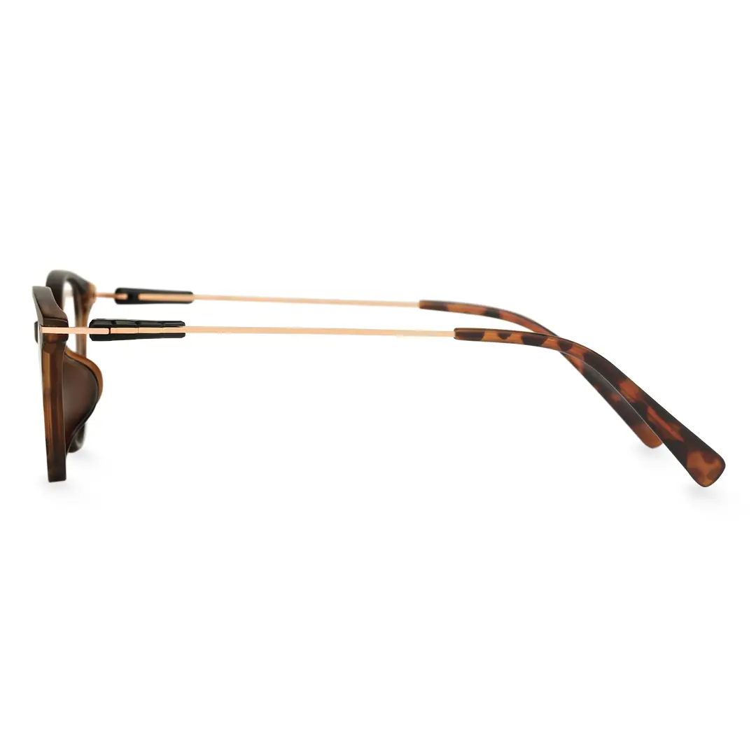 Side view of Vagan cat eye tr90 eyeglasses CR0072409 in tortoise