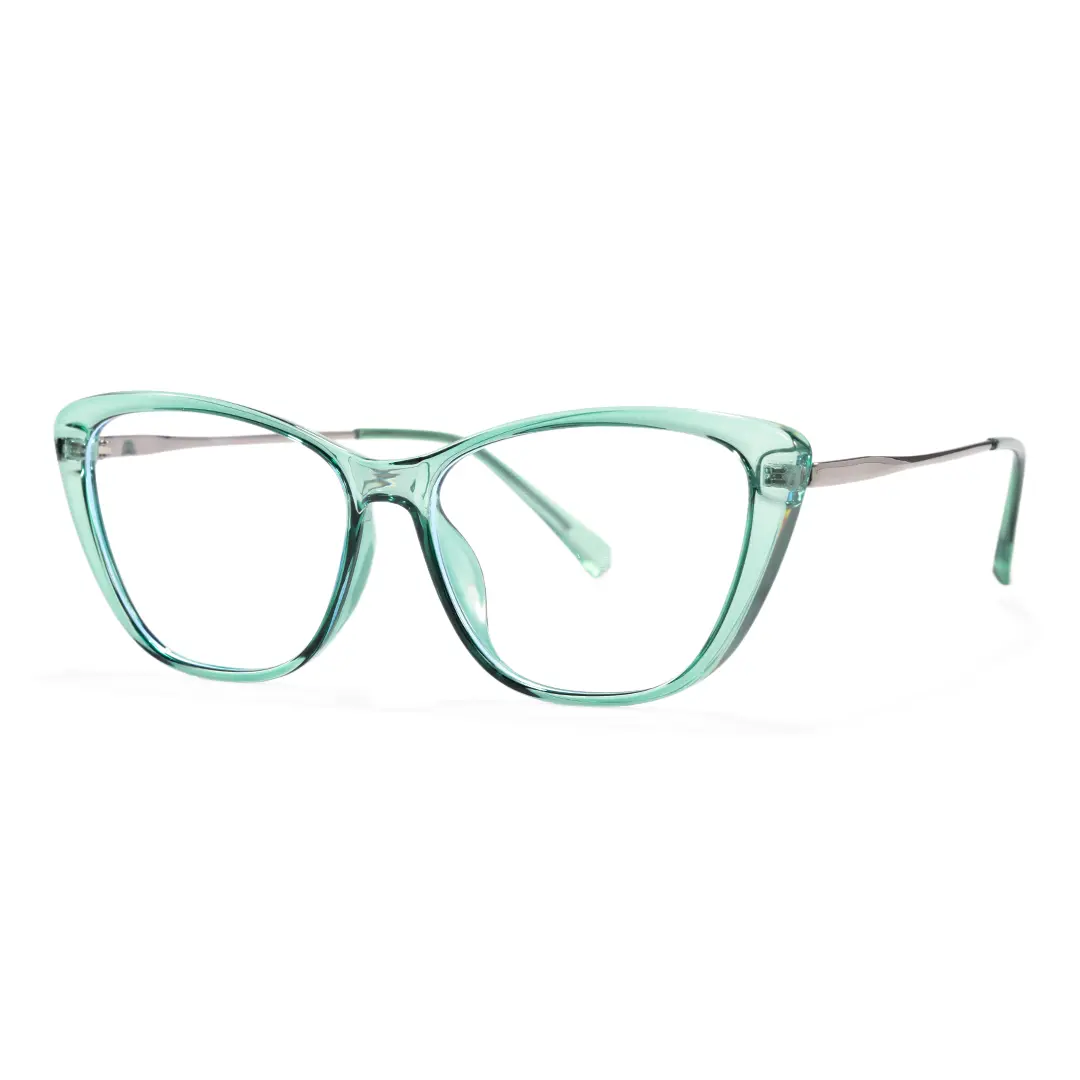 Angle view of Cosima cat eye tr90 eyeglasses CR0072603 in green