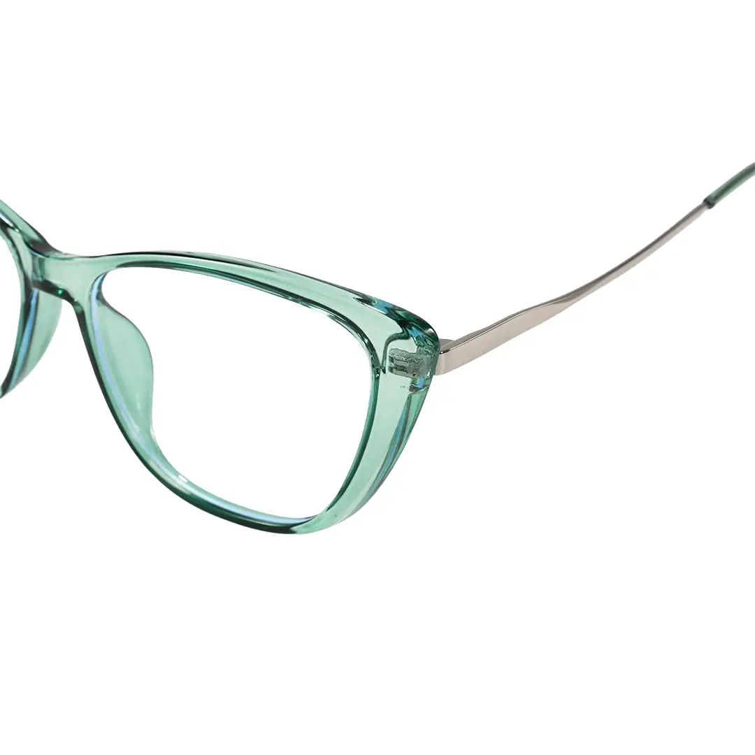 End piece detail of Cosima cat eye tr90 eyeglasses CR0072603 in green
