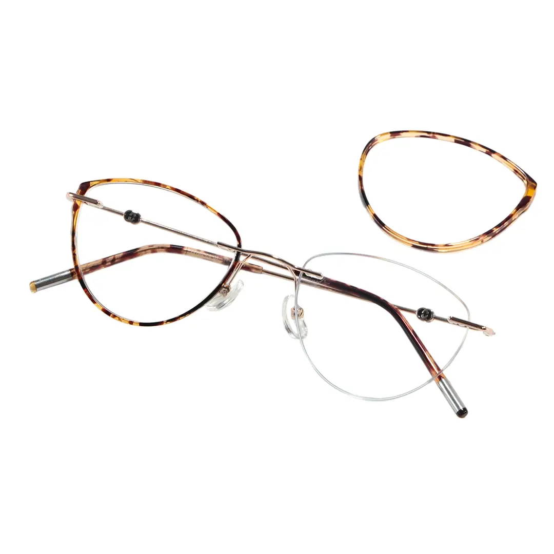 Frame detail view of Brielle cat eye tr90 eyeglasses CR0072604 in tortoise