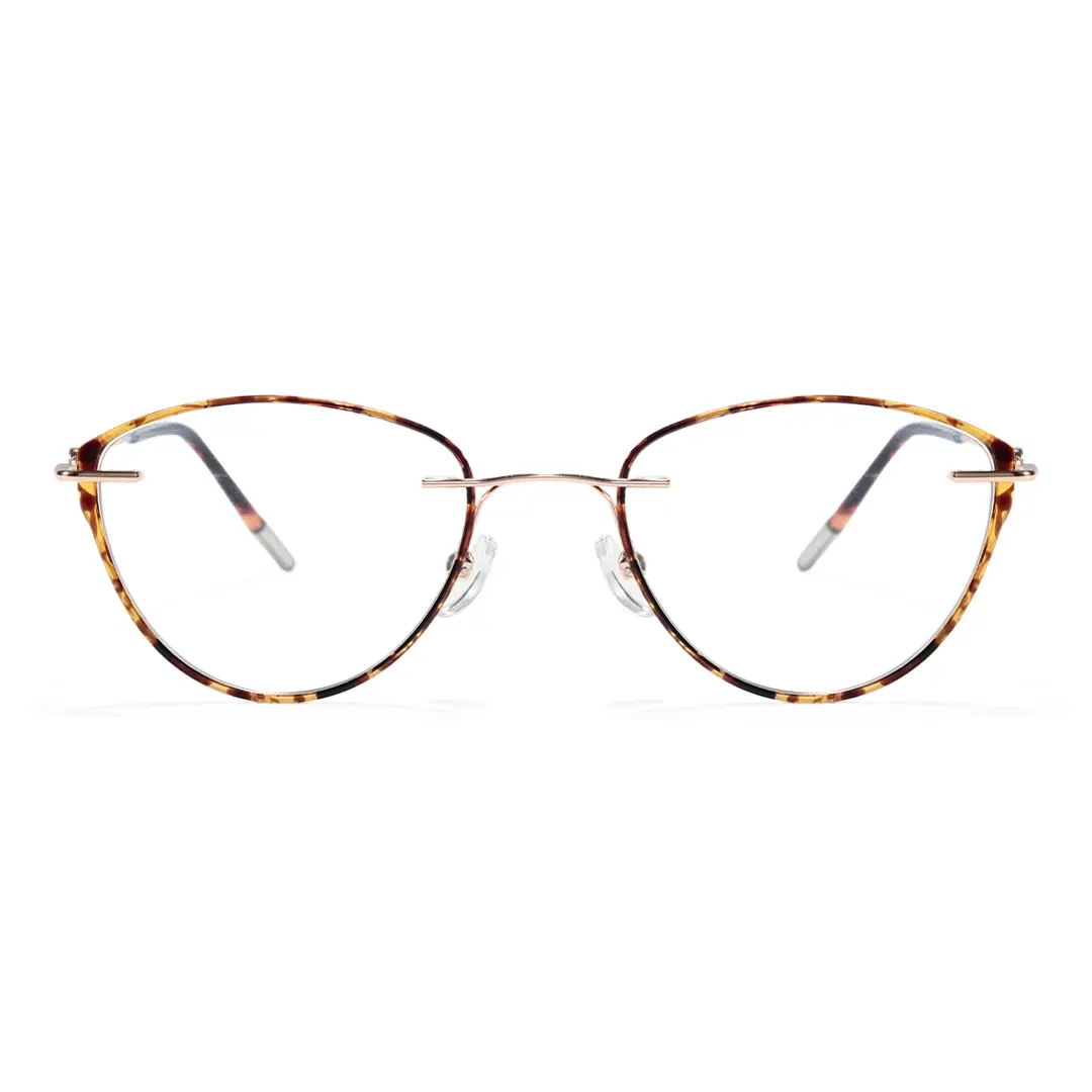 Front view of Brielle cat eye tr90 eyeglasses CR0072604 in tortoise
