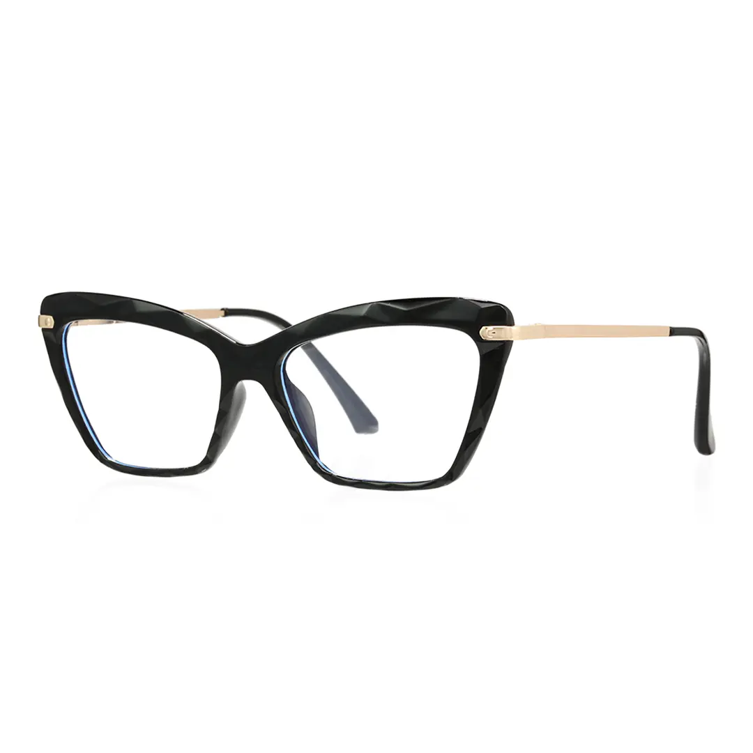 Angle view of Gwen cat eye tr90 eyeglasses CR0082502 in black