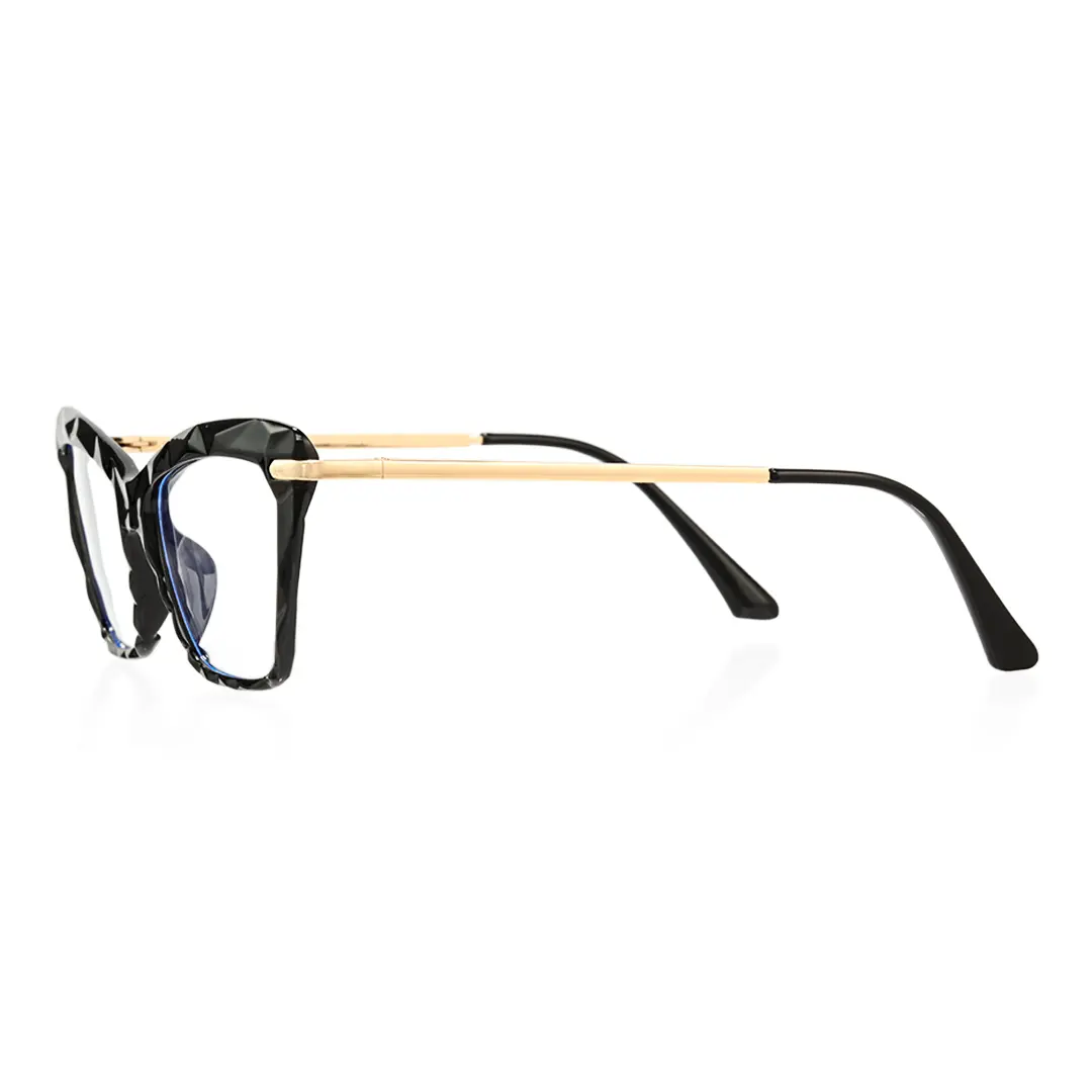 Side view of Gwen cat eye tr90 eyeglasses CR0082502 in black