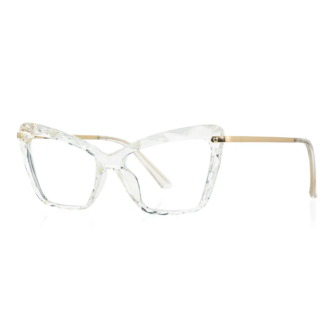 Angle view of Gwen cat eye tr90 eyeglasses CR0082502 in clear