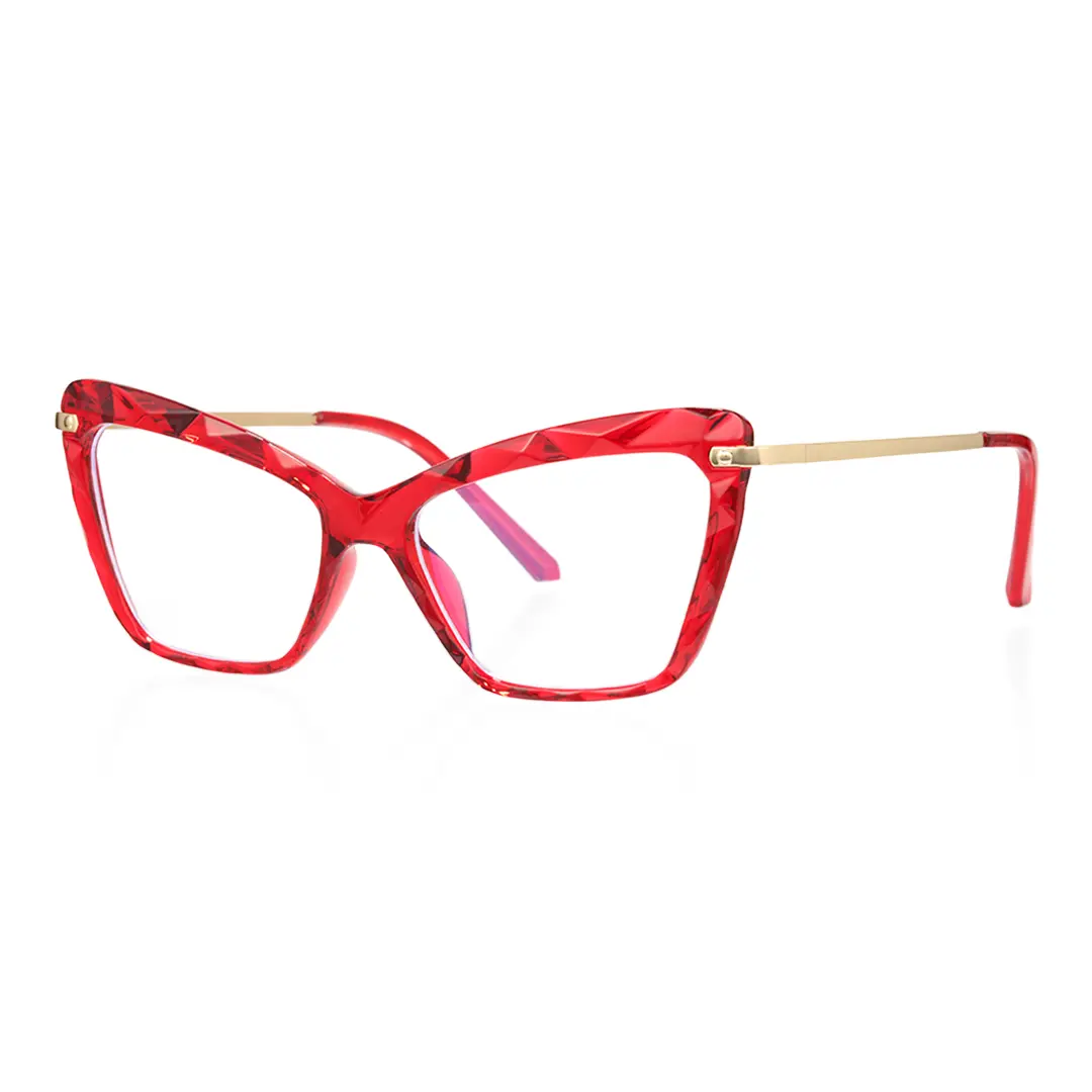 Angle view of Gwen cat eye tr90 eyeglasses CR0082502 in red