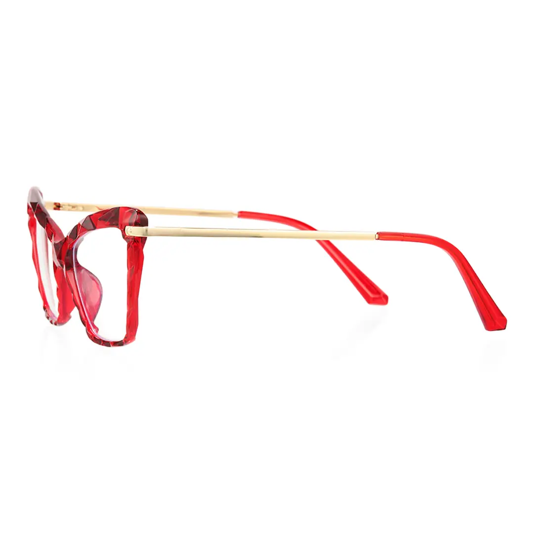 Side view of Gwen cat eye tr90 eyeglasses CR0082502 in red