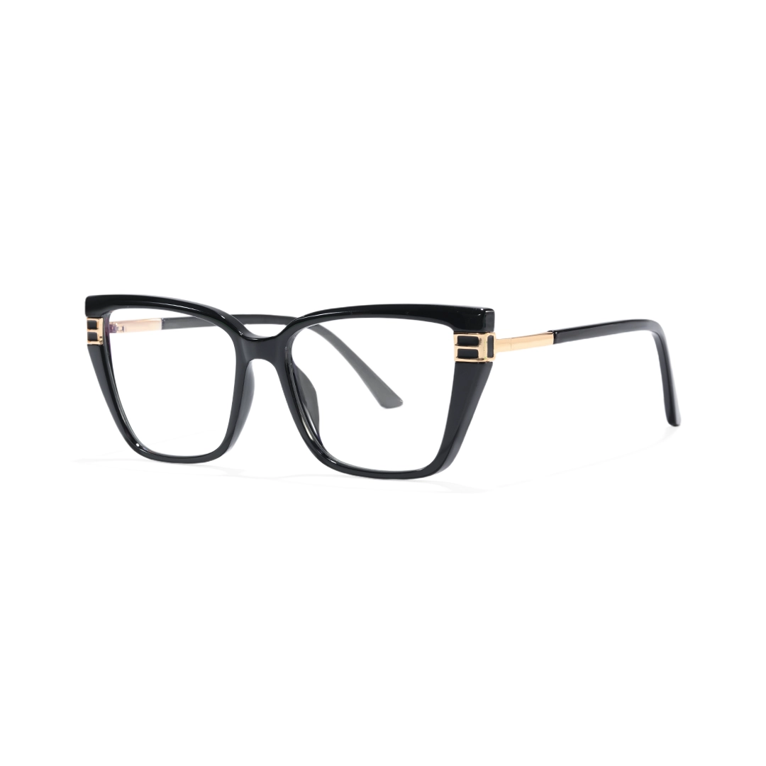 Angle view of Gild cat eye tr90 eyeglasses CR0082510 in black
