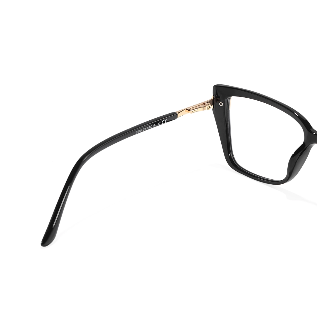 Hinge detail of Gild cat eye tr90 eyeglasses CR0082510 in black