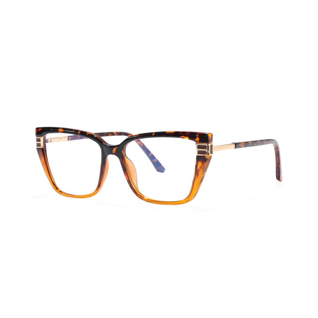 Angle view of Gild cat eye tr90 eyeglasses CR0082510 in tortoise
