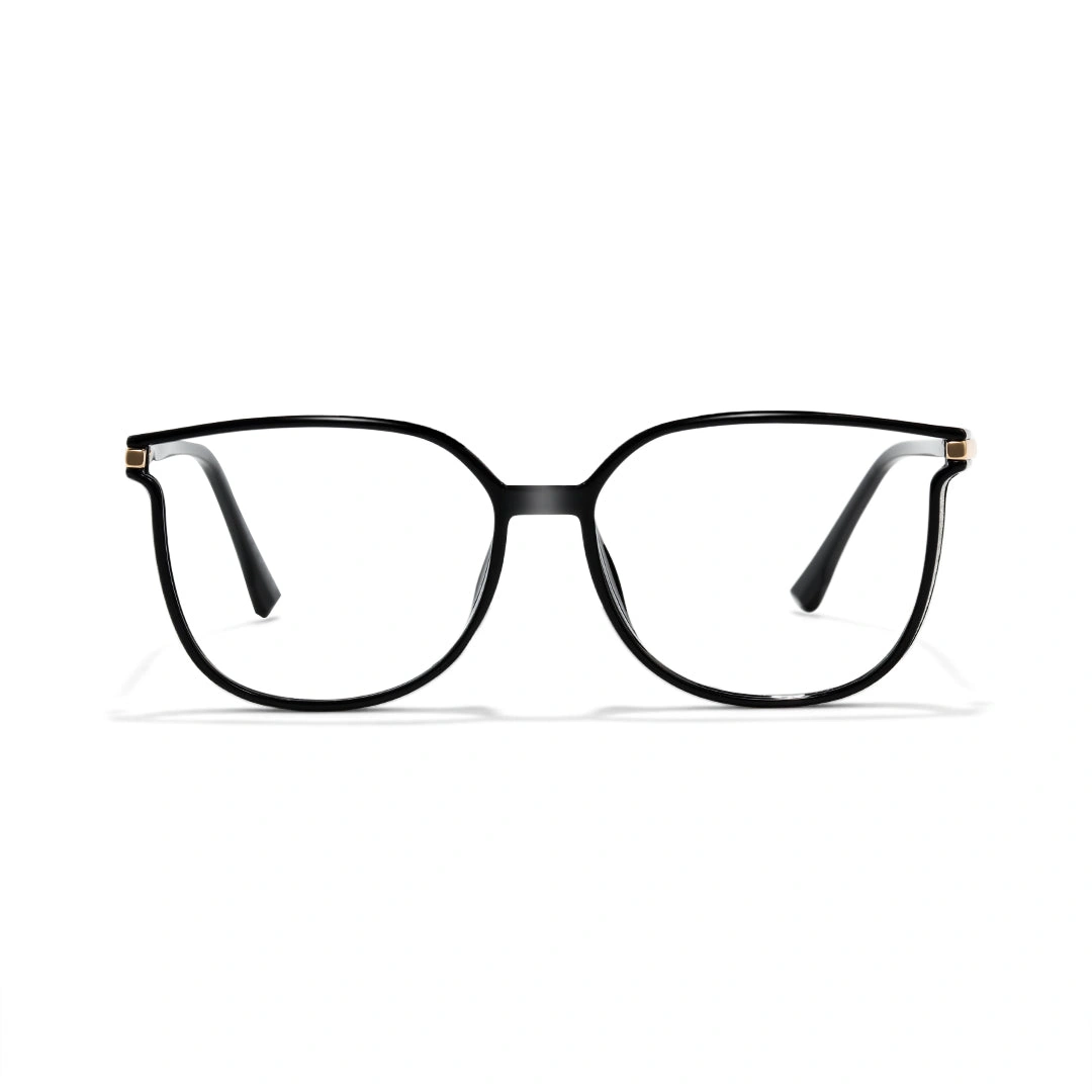 Front view of Zephyr cat eye tr90 eyeglasses CR0102409 in black