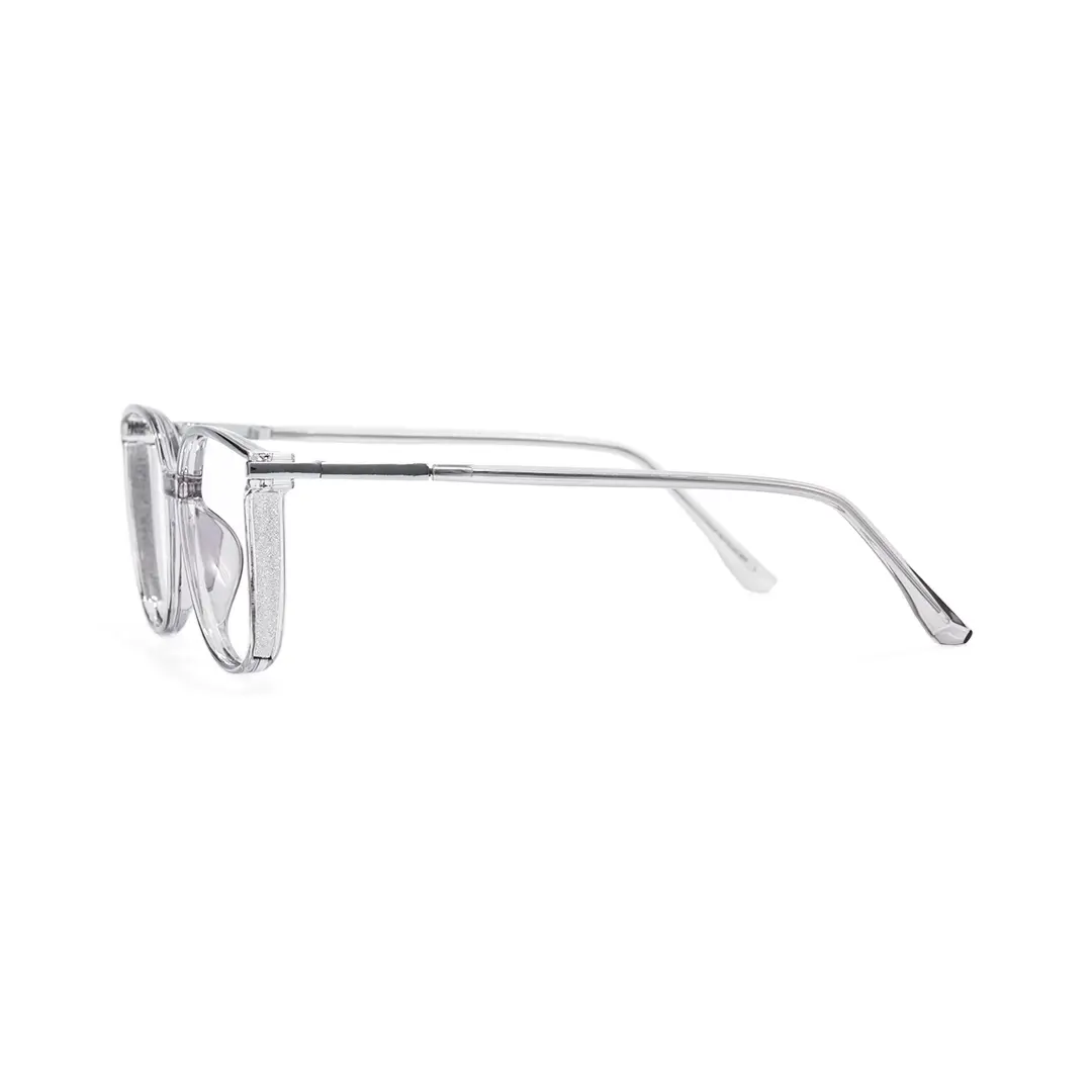 Side view of Zephyr cat eye tr90 eyeglasses CR0102409 in silver