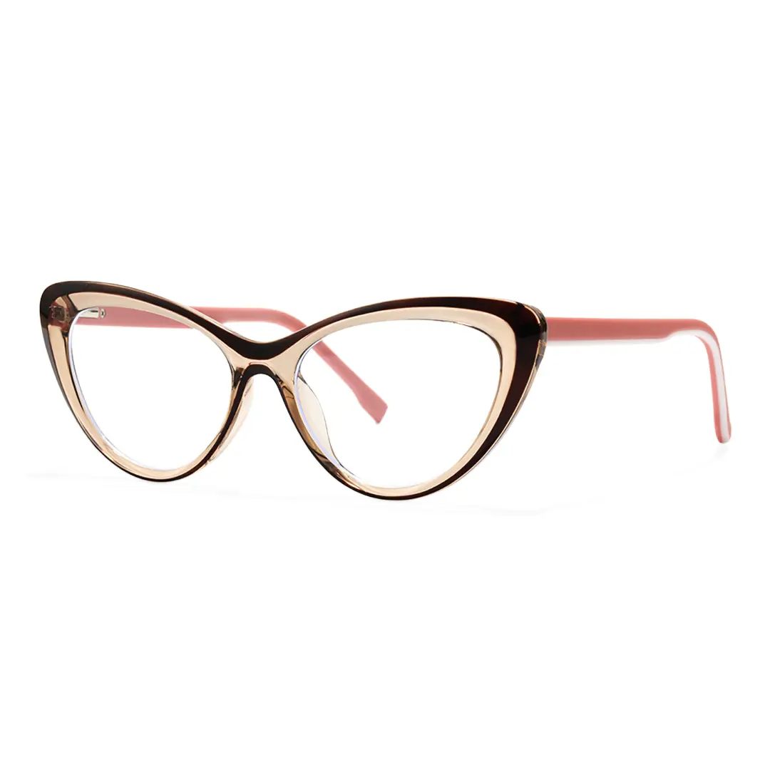 Angle view of Daph cat eye tr90 eyeglasses CR0102502 in brown