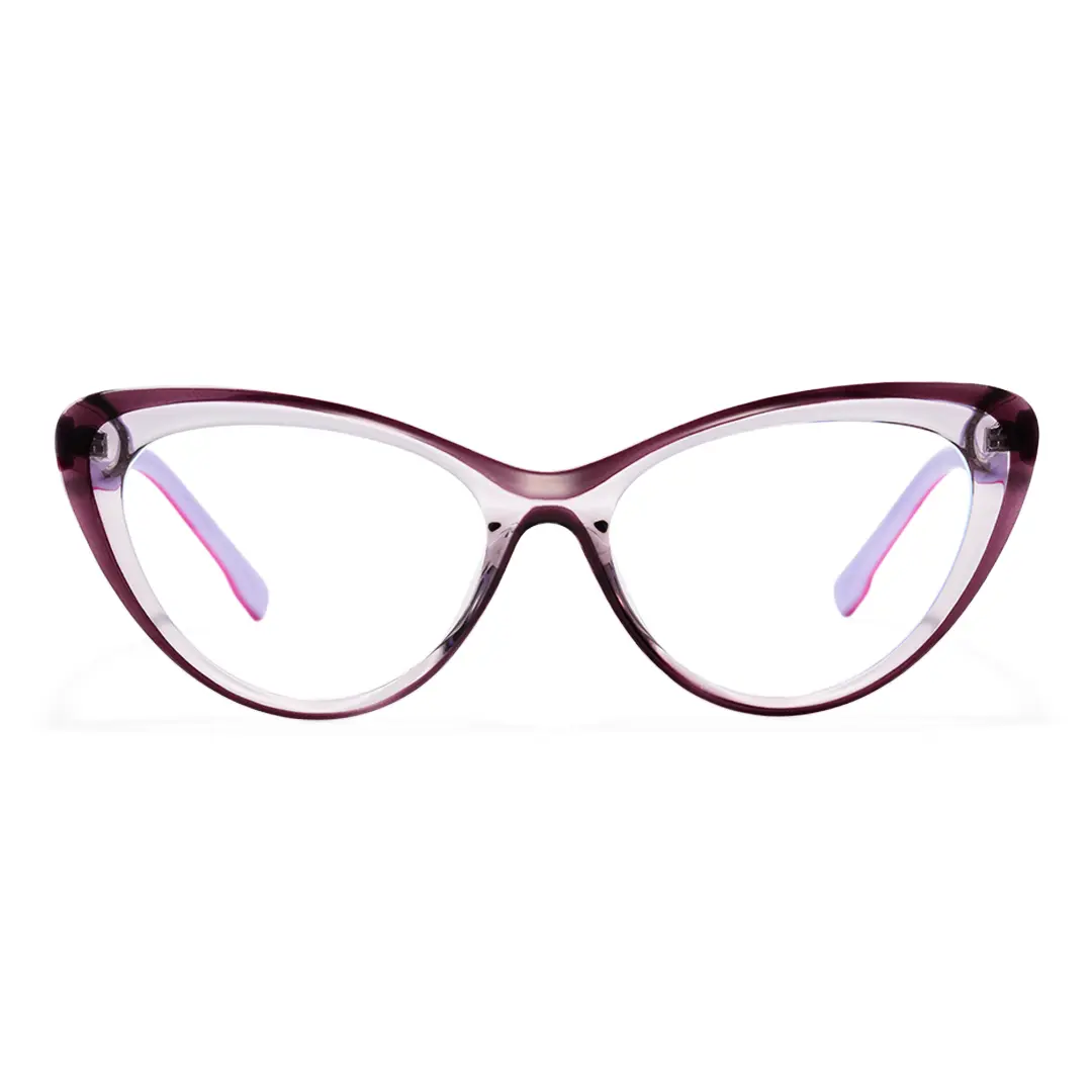 Front view of Daph cat eye tr90 eyeglasses CR0102502 in purple