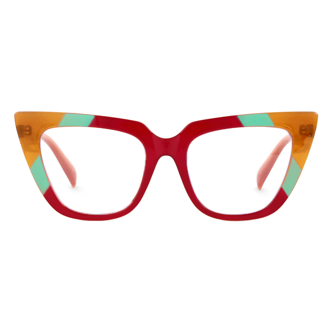 Front view of Venus colorful cat-eye pc eyeglasses CR0112307 in multicolor