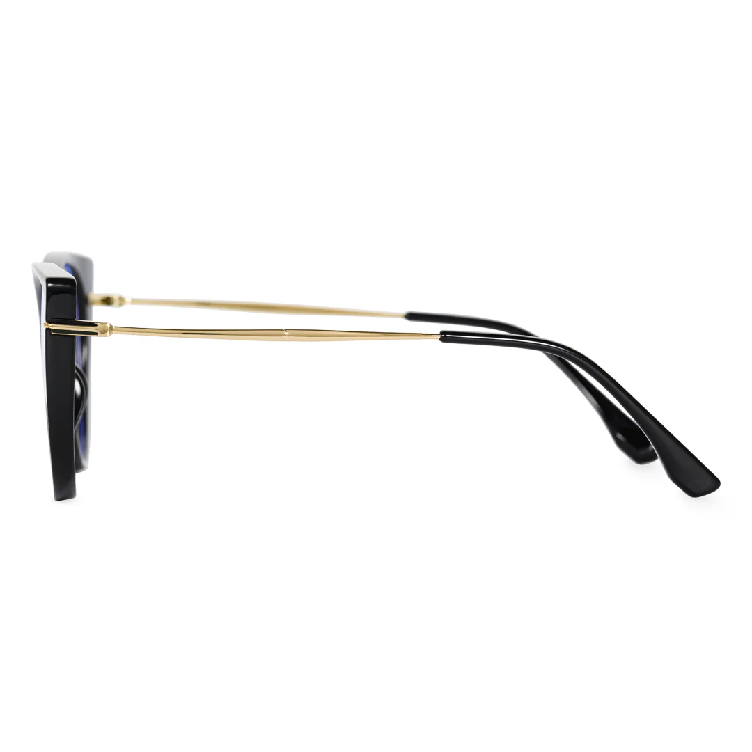 Side view of Zane fashion cat eye tr90 eyeglasses CR0112402 in black
