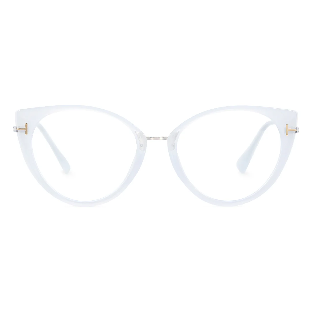 Front view of Zane cat-eye tr90 eyeglasses CR0112402 in silverr