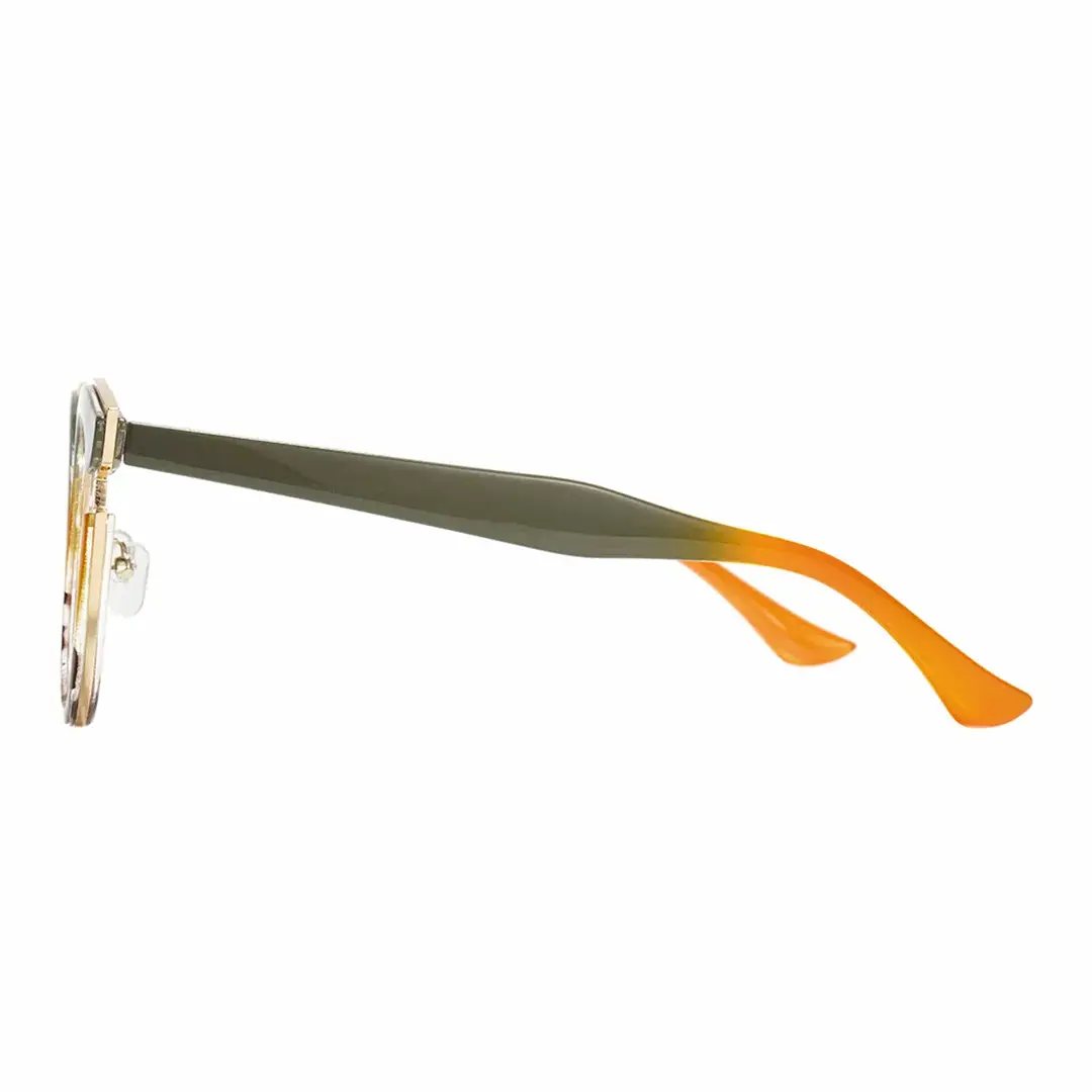 Side view of Estevo cat eye tr90 eyeglasses CR0112404 in army green