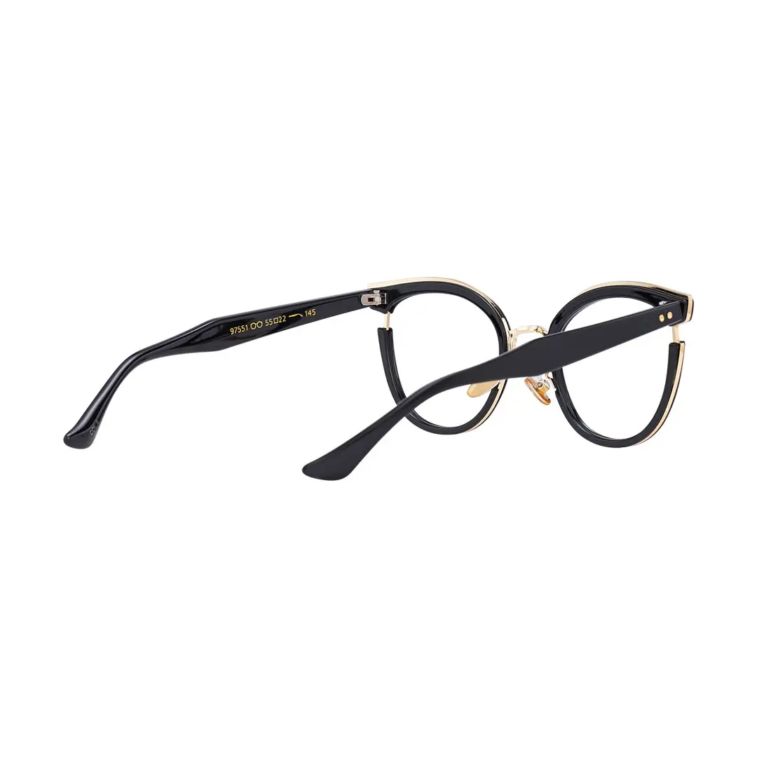 Back view of Estevo cat eye tr90 eyeglasses CR0112404 in black