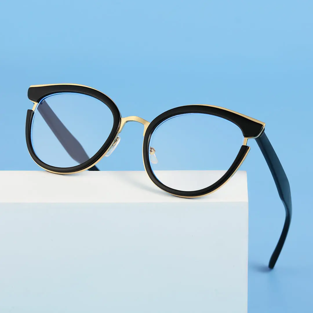 Set view of Estevo cat eye tr90 eyeglasses CR0112404 in black