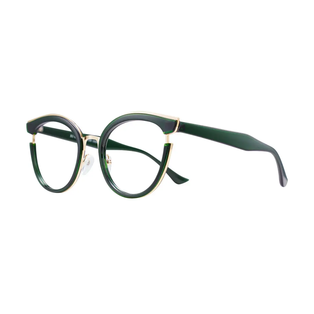 Angle view of Estevo cat eye tr90 eyeglasses CR0112404 in green