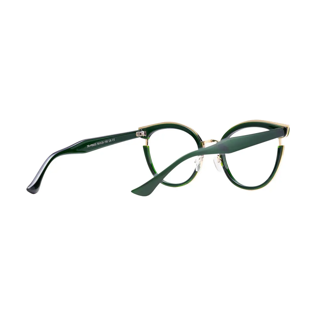 Back view of Estevo cat eye tr90 eyeglasses CR0112404 in green
