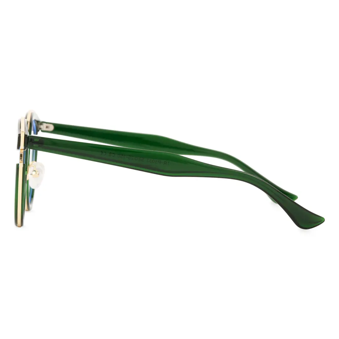 Side view of Estevo cat eye tr90 eyeglasses CR0112404 in green