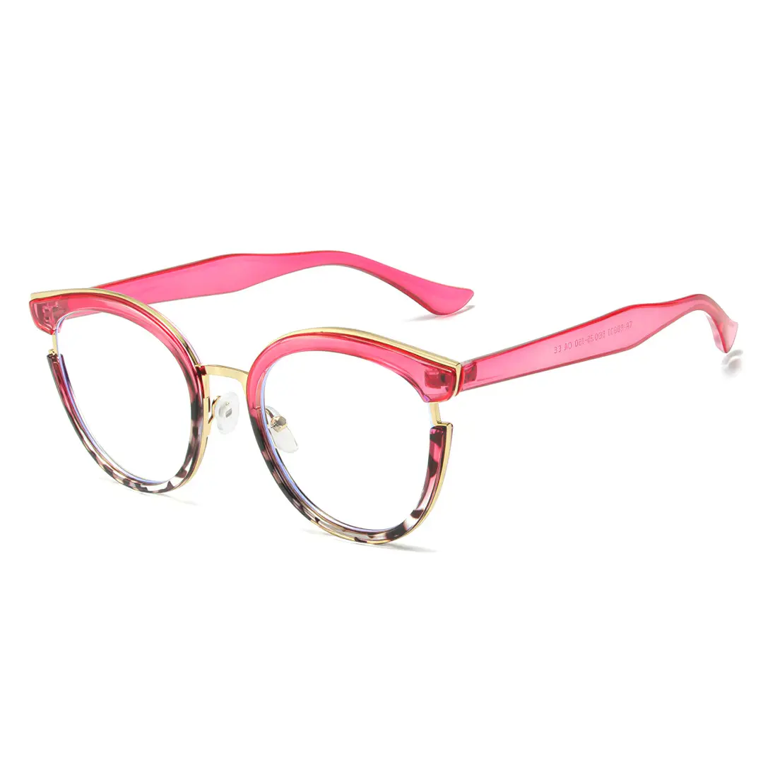 Angle view of Estevo cat eye tr90 eyeglasses CR0112404 in pink