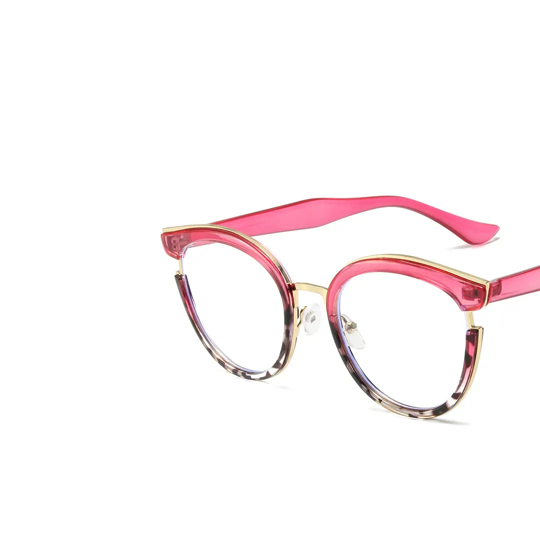 End piece detail of Estevo cat eye tr90 eyeglasses CR0112404 in pink