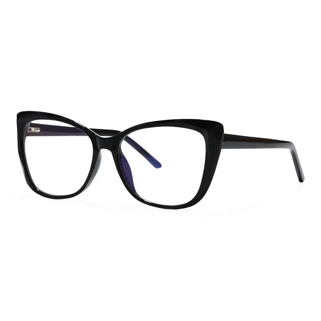 Angle view of Nara cat eye tr90 eyeglasses CR0112502 in black