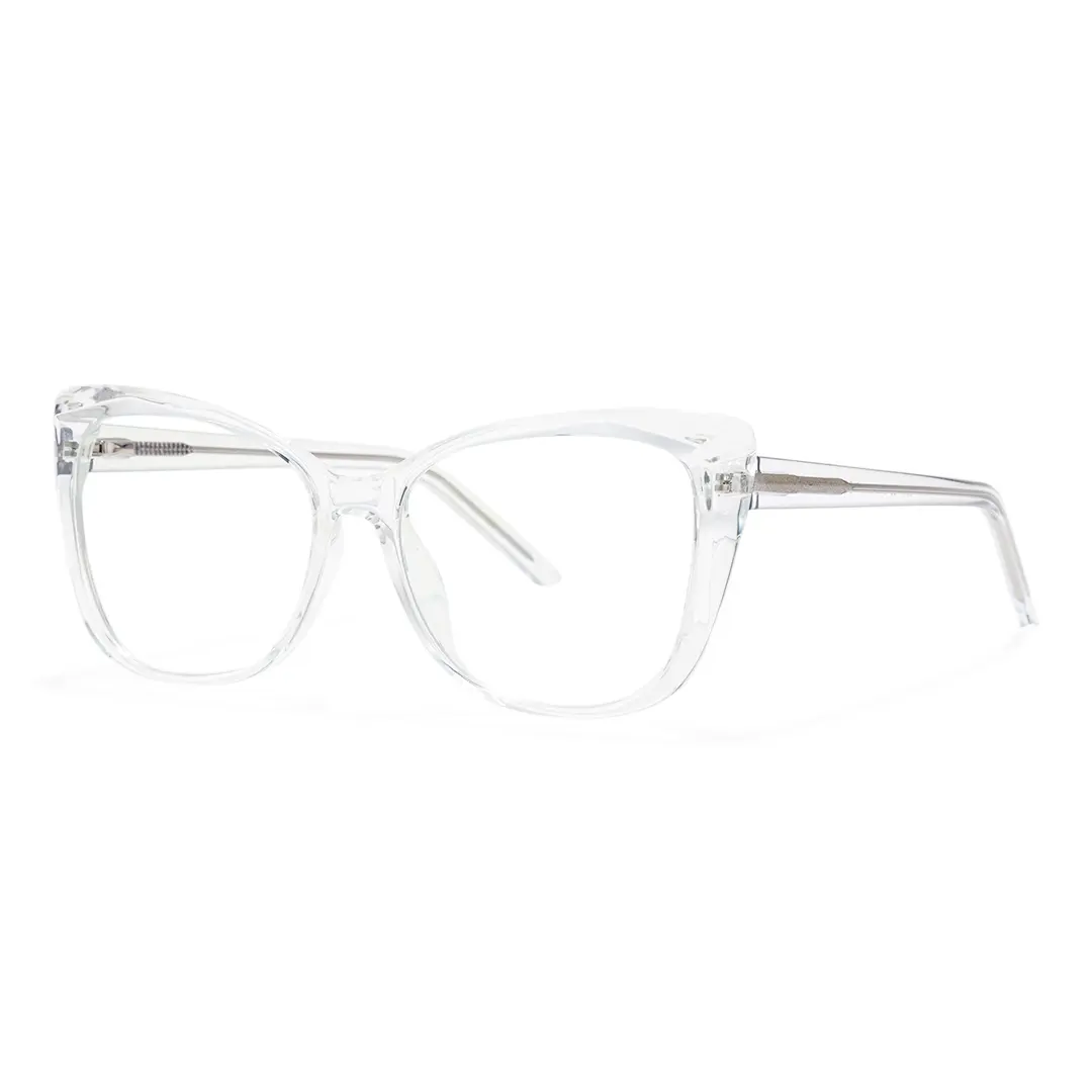 Angle view of Nara cat eye tr90 eyeglasses CR0112502 in clear
