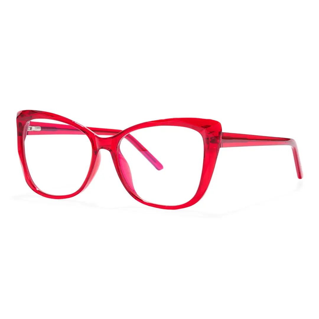 Angle view of Nara cat eye tr90 eyeglasses CR0112502 in red