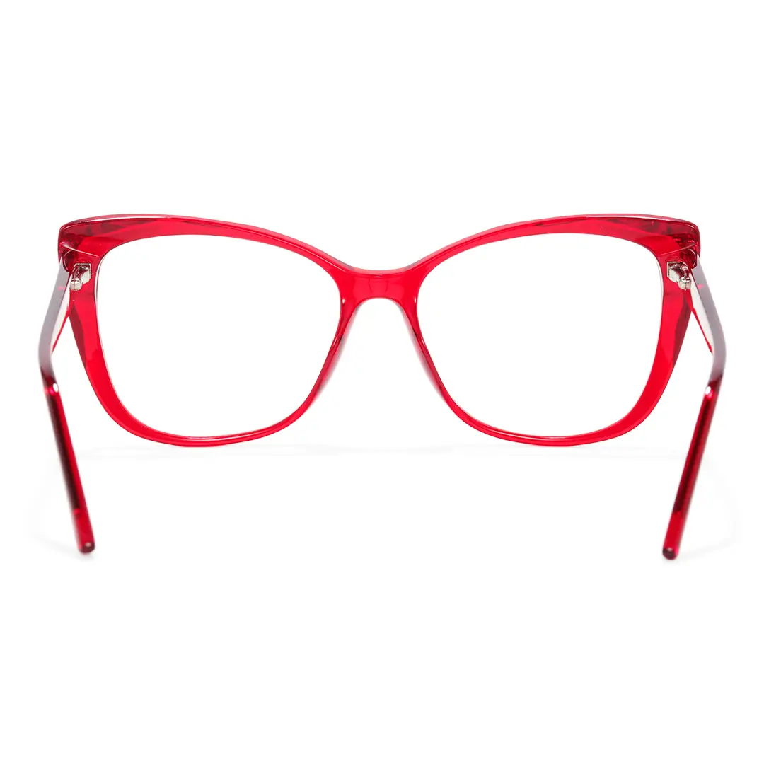 Back view of Nara cat eye tr90 eyeglasses CR0112502 in red