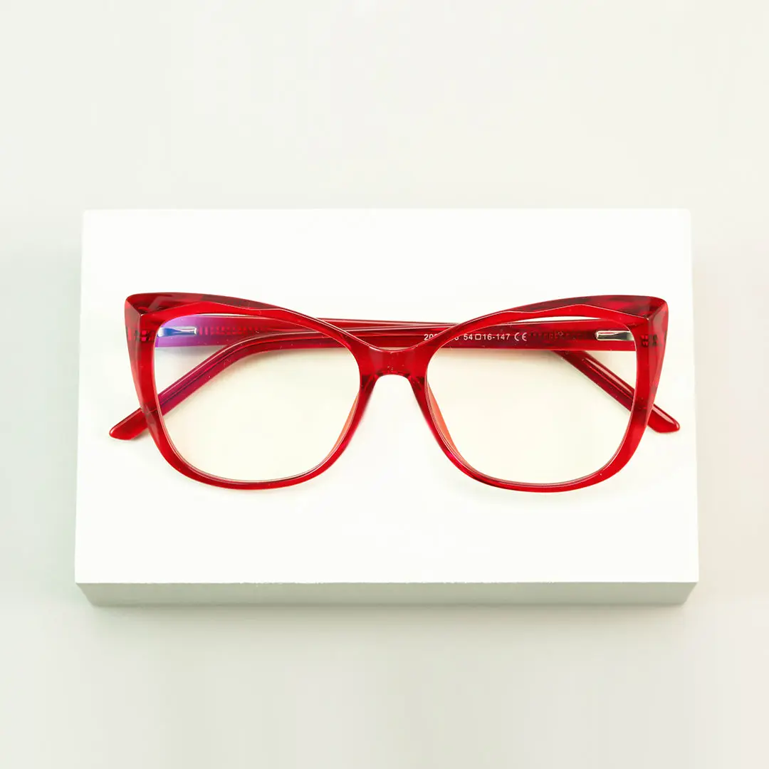 Scene view of Nara cat eye tr90 eyeglasses CR0112502 in red
