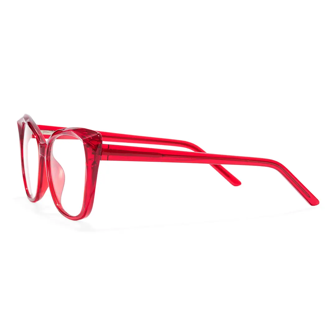 Side view of Nara cat eye tr90 eyeglasses CR0112502 in red