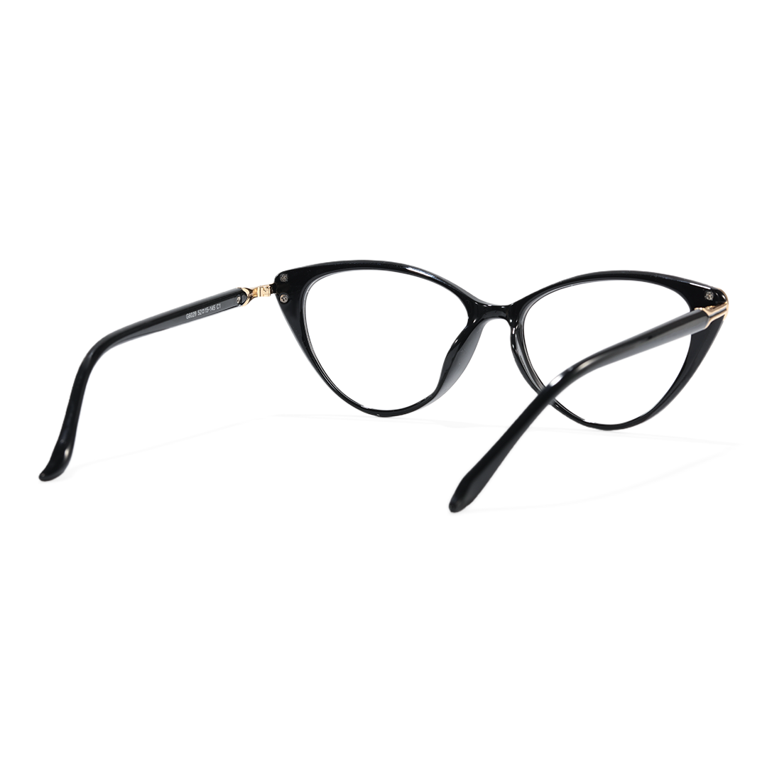 Back view of Diva cat eye tr90 eyeglasses CR0112510 in black