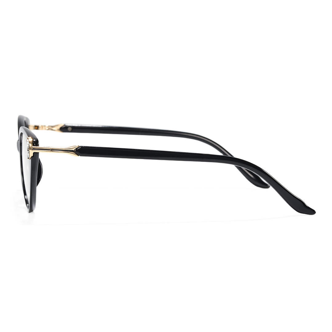 Side view of Diva vintage cat eye tr90 eyeglasses in black. SPU: CR0112510