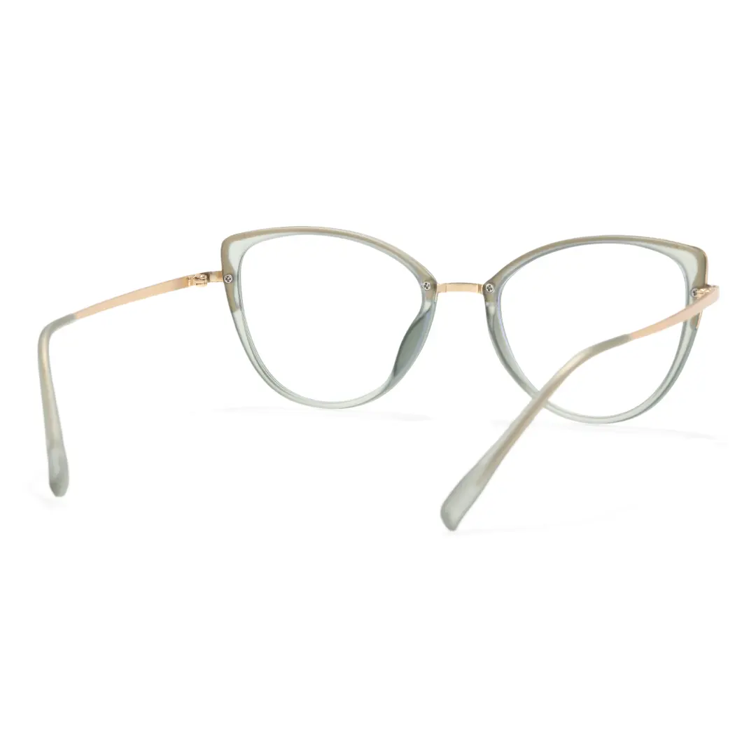 Back view of Hayes cat-eye tr90 eyeglasses CR0122402 in green