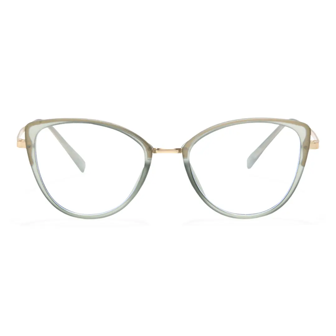 Front view of Hayes cat-eye tr90 eyeglasses CR0122402 in green