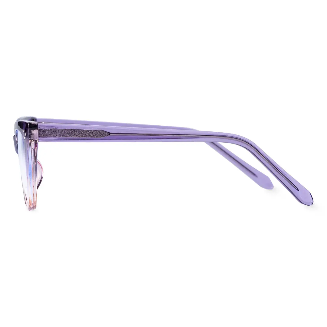Side view of Santiago cat eye tr90 eyeglasses CR0132209 in light purple