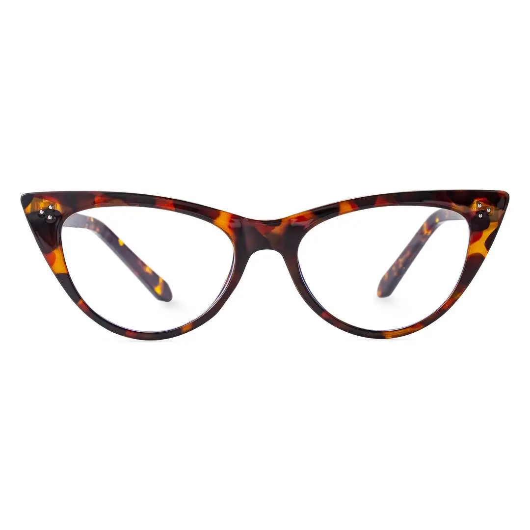 Front view of Santiago cat eye tr90 eyeglasses CR0132209 in tortoise