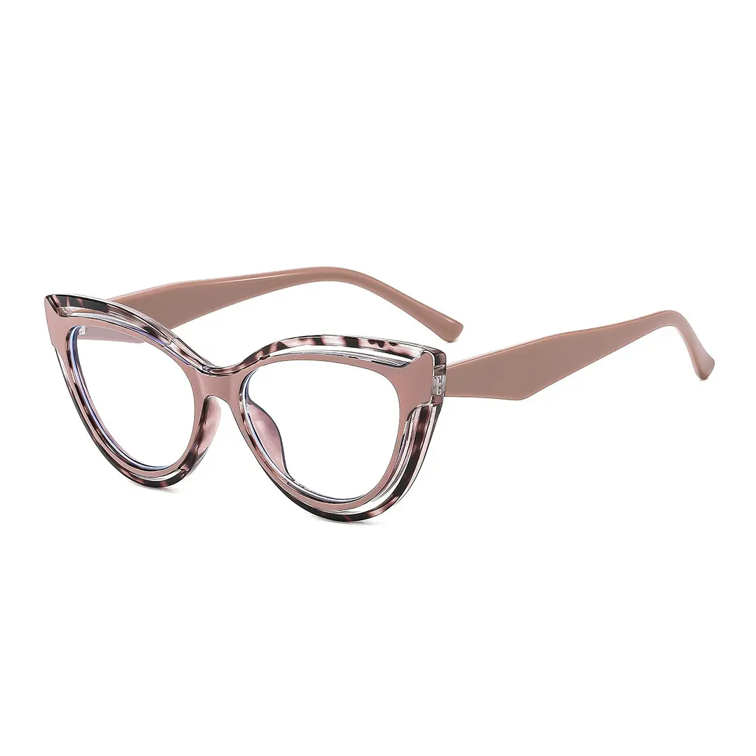 Angle view of Barton vintage cat eye tr90 eyeglasses CR0132408 in beige