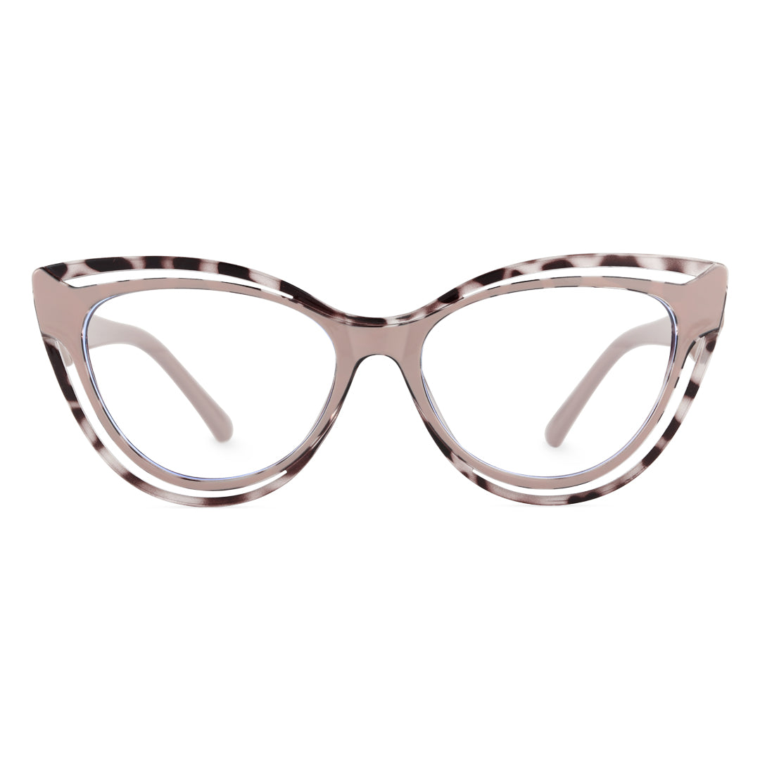 Front view of Barton vintage cat eye tr90 eyeglasses CR0132408 in beige