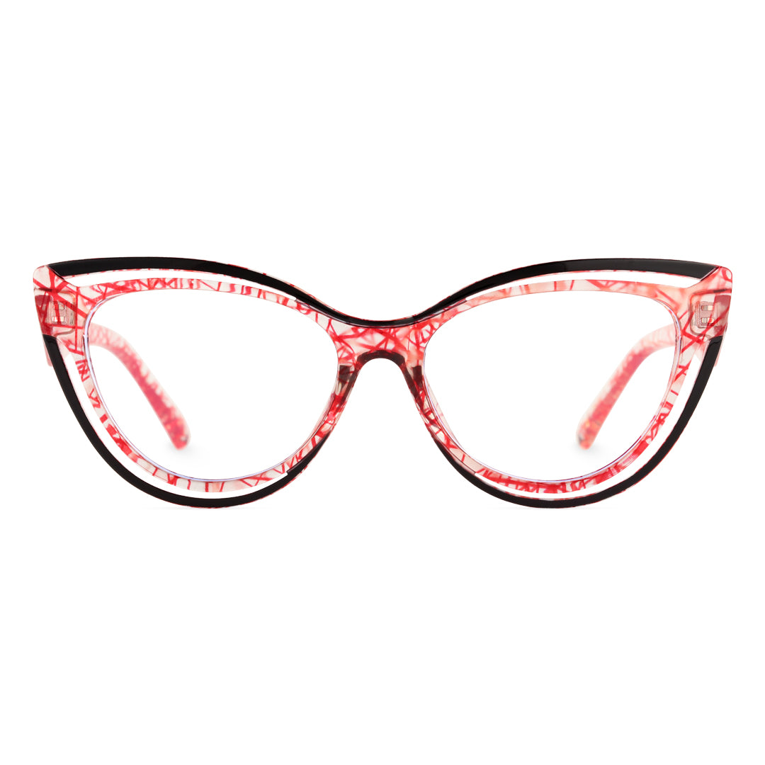 Front view of Barton vintage cat eye tr90 eyeglasses CR0132408 in black