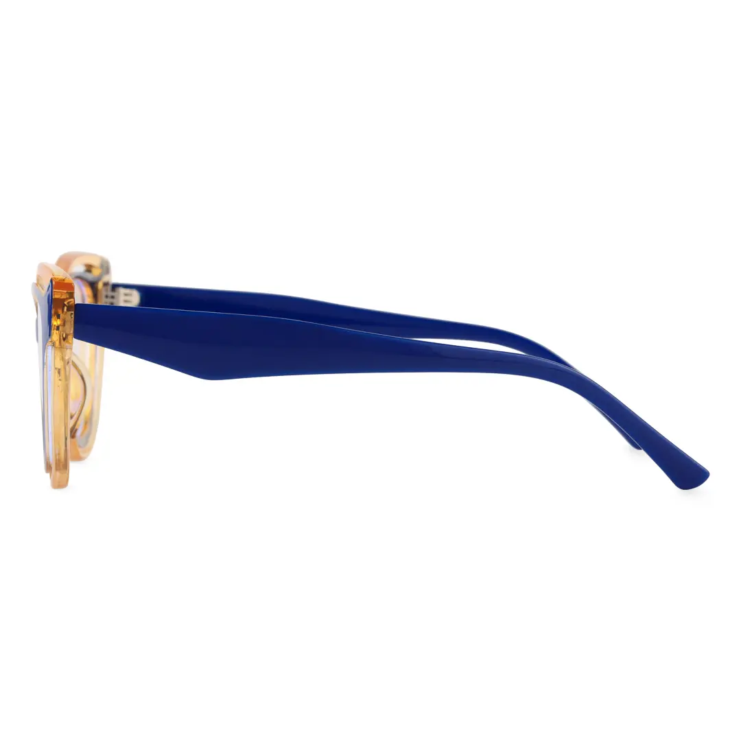 Side view of Barton vintage cat eye tr90 eyeglasses CR0132408 in blue