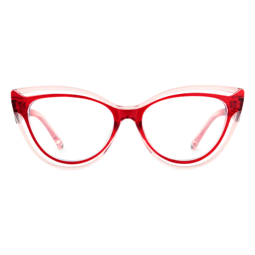 Front view of Barton vintage cat eye tr90 eyeglasses CR0132408 in pink