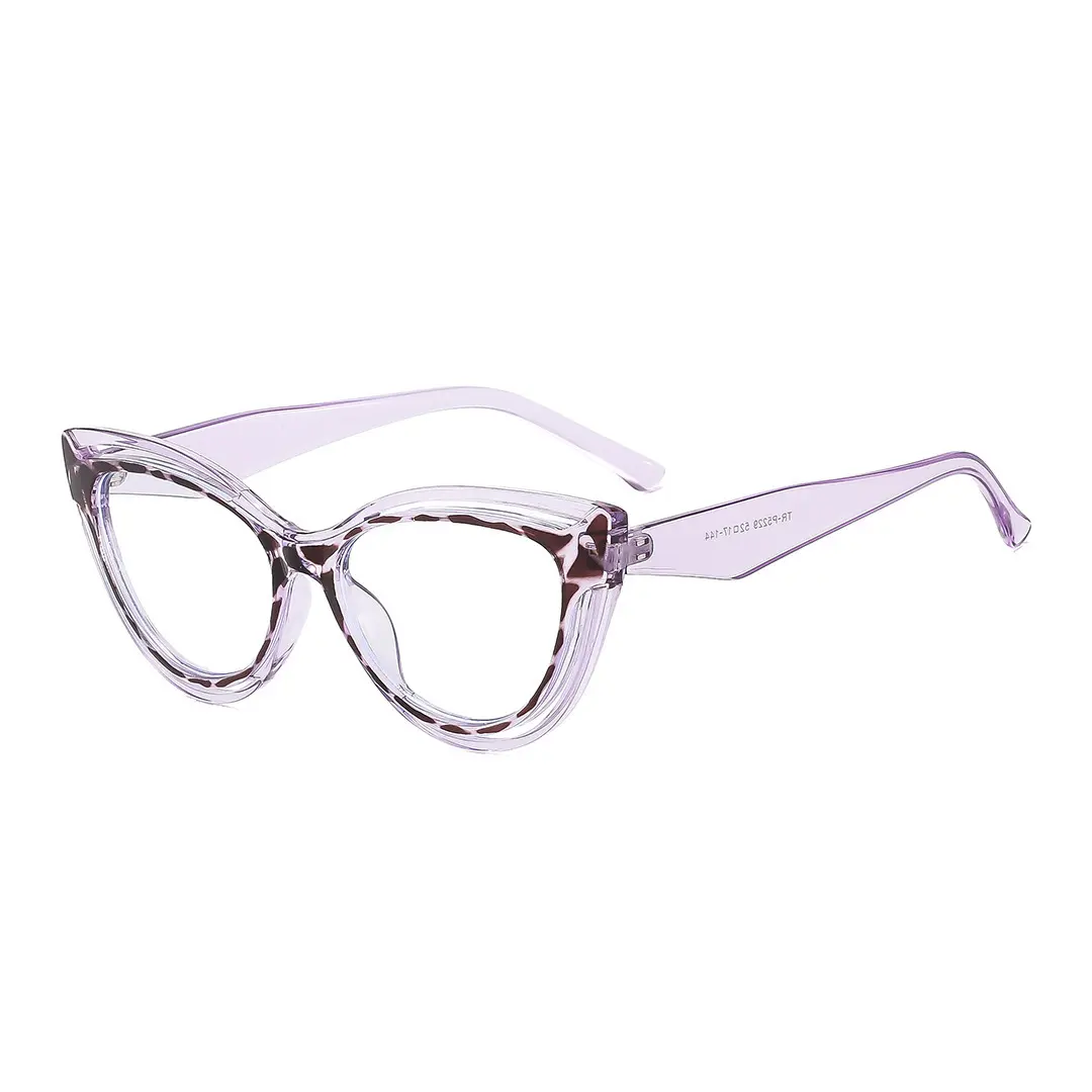 Angle view of Barton vintage cat eye tr90 eyeglasses CR0132408 in purple