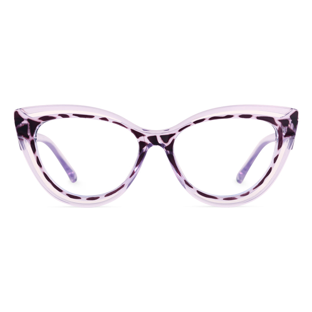 Front view of Barton vintage cat eye tr90 eyeglasses CR0132408 in purple