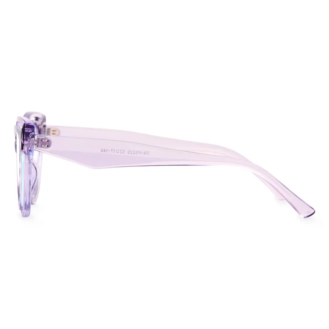 Side view of Barton vintage cat eye tr90 eyeglasses CR0132408 in purple
