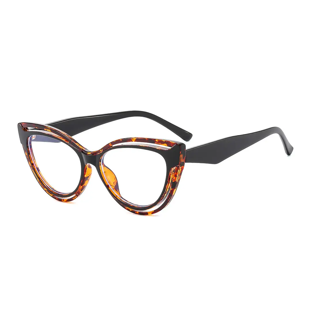 Angle view of Barton vintage cat eye tr90 eyeglasses CR0132408 in tortoise